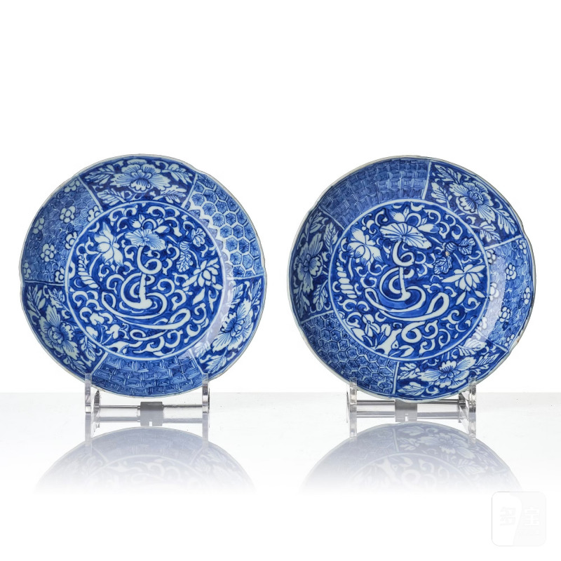 A set of 10 blue and white dishes, - 图10